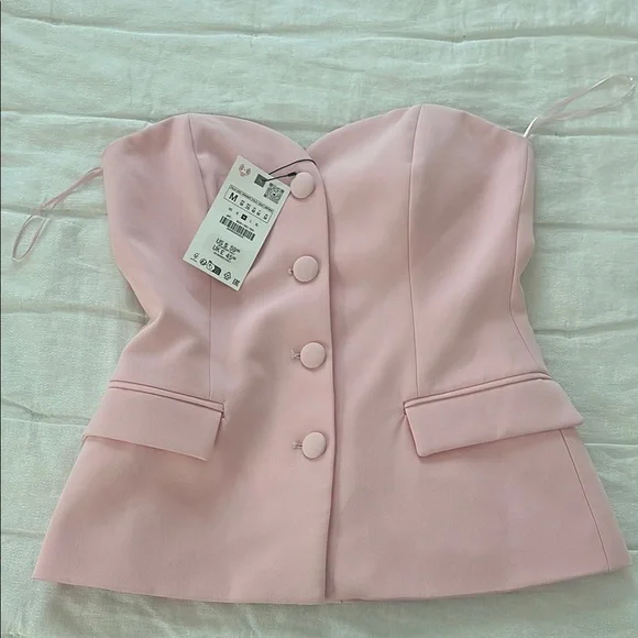 Zara Pink Corset Top - Picture 3 of 8
